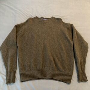 Pendleton Sweater Mens XL Green Shetland Wool Crewneck Heavyweight Knit Pullover